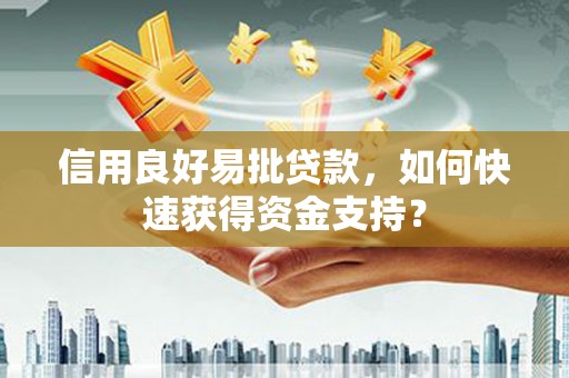巴里坤信用良好易批贷款，如何快速获得资金支持？