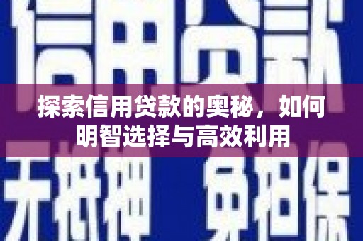 武隆探索信用贷款的奥秘，如何明智选择与高效利用