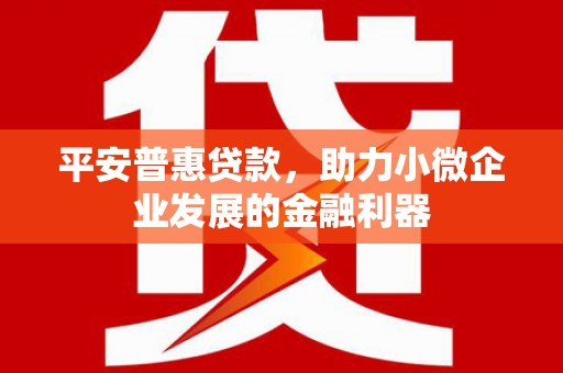 凉城平安普惠贷款，助力小微企业发展的金融利器